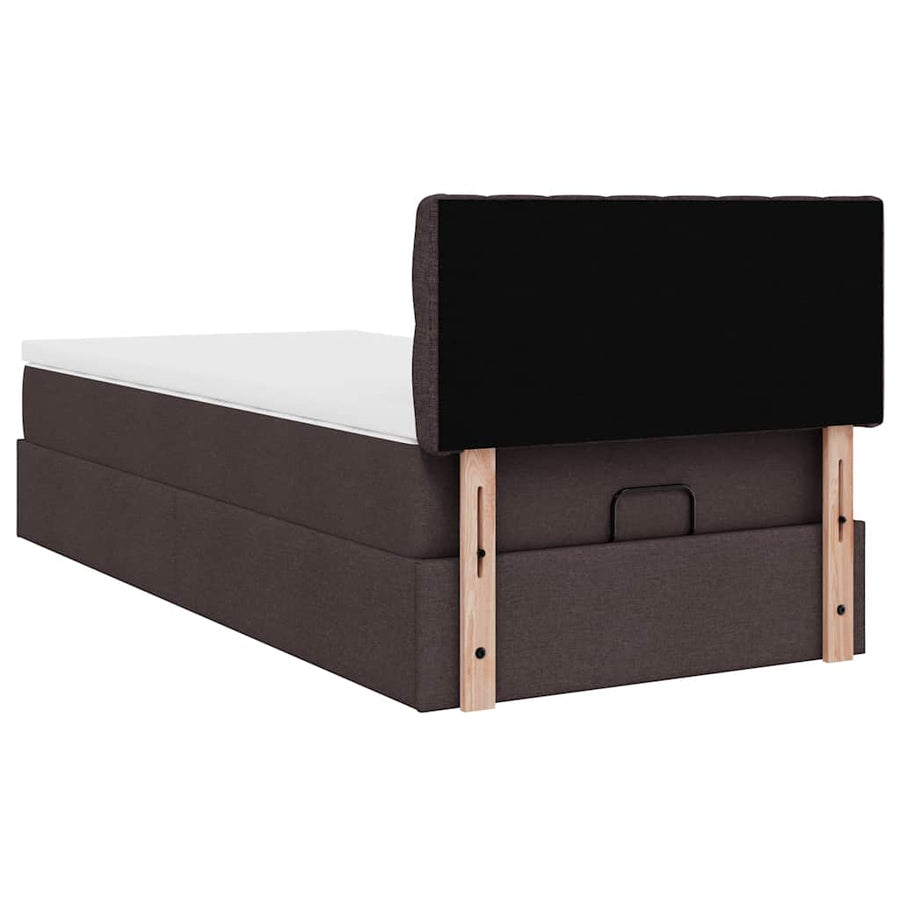 Ottoman bed met matras en LED's 90x190cm stof donkerbruin