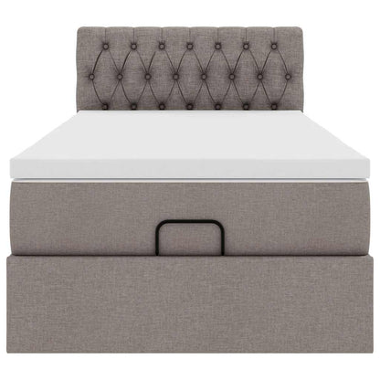 Ottoman bed met matras en LED's 90x190cm stof taupe