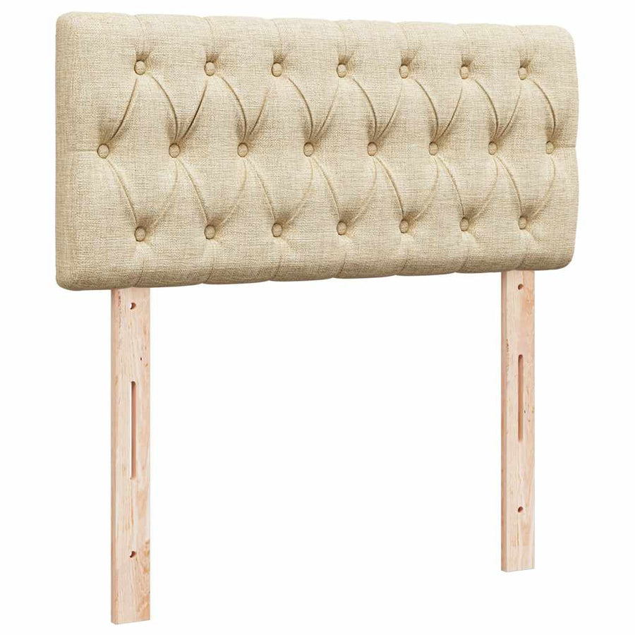 Ottoman bed met matras en LED's 90x190cm stof crèmekleurig