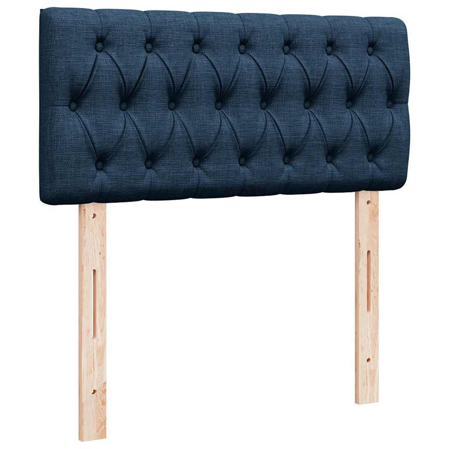 Ottoman bed met matras en LED's 90x190cm stof blauw