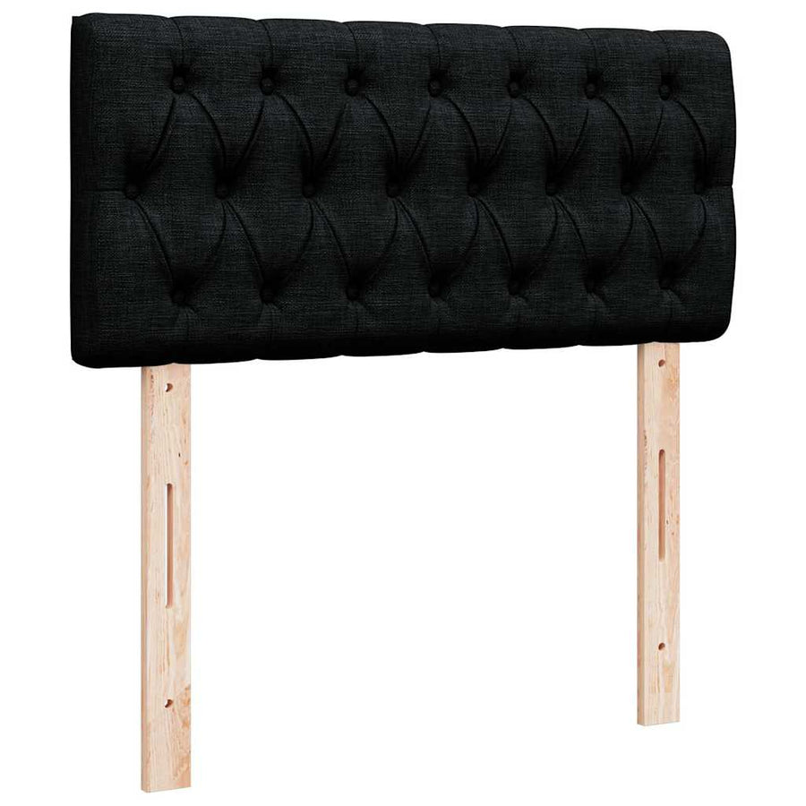 Ottoman bed met matras en LED's 90x200 cm stof zwart