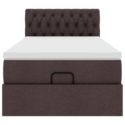 Ottoman bed met matras en LED's 90x200 cm stof donkerbruin