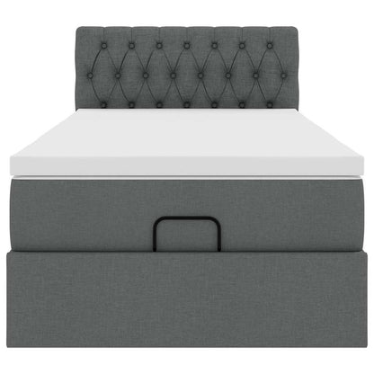 Ottoman bed met matras en LED's 100x200cm stof donkergrijs