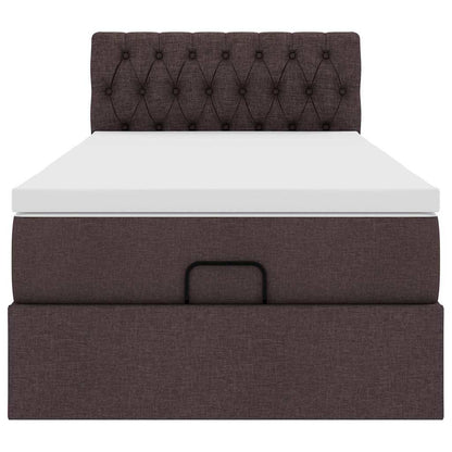 Ottoman bed met matras en LED's 100x200 cm stof donkerbruin