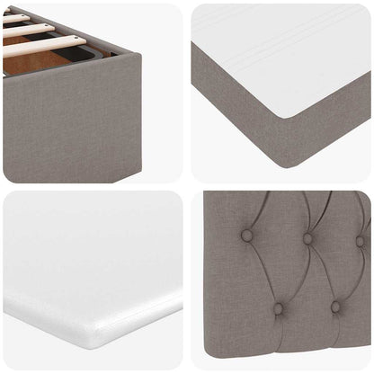 Ottoman bed met matras en LED's 100x200 cm stof taupe