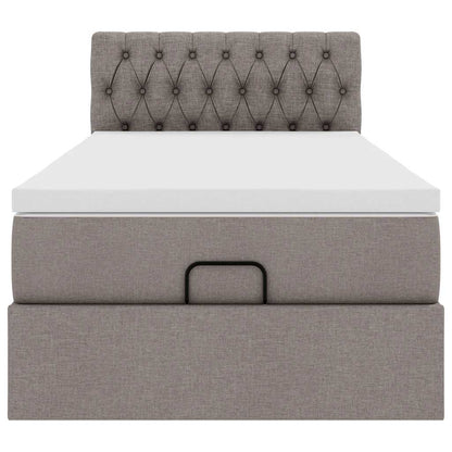Ottoman bed met matras en LED's 100x200 cm stof taupe
