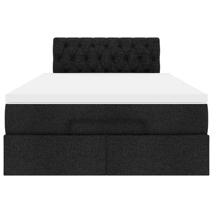 Ottoman bed met matras en LED's 120x190 cm stof zwart