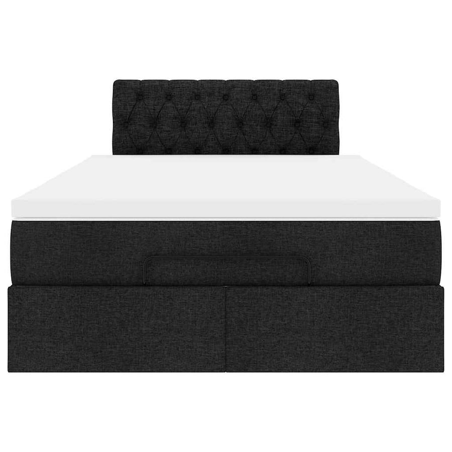 Ottoman bed met matras en LED's 120x190 cm stof zwart