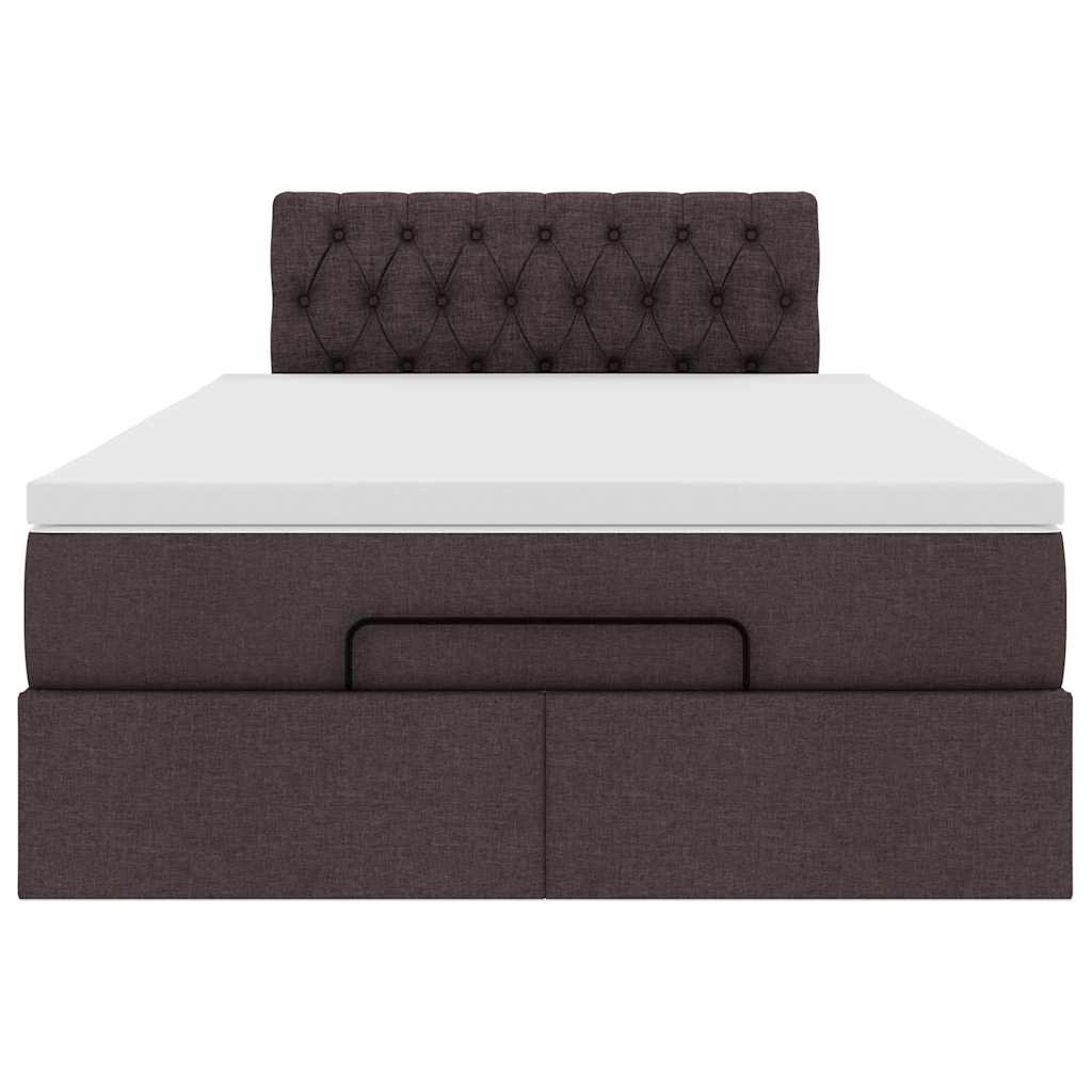 Ottoman bed met matras en LED's 120x190 cm stof donkerbruin