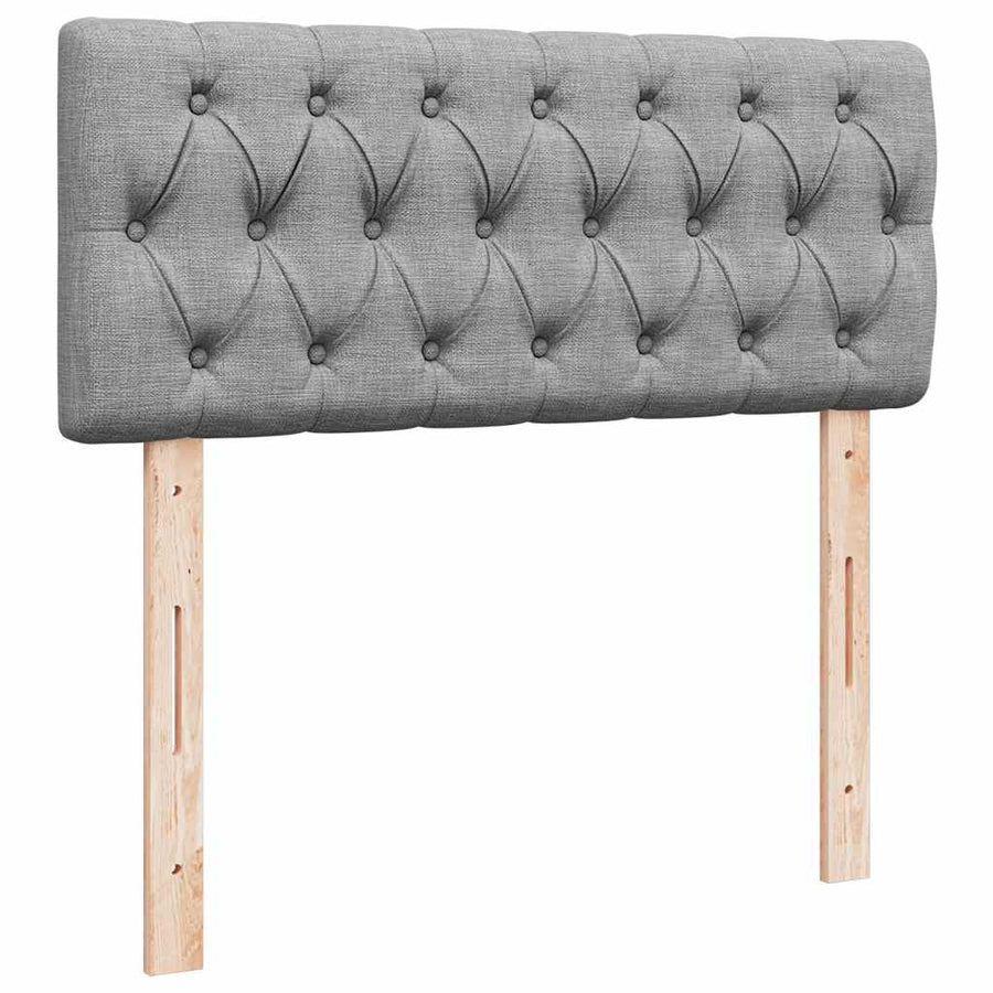 Ottoman bed met matras en LED's 120x200 cm stof lichtgrijs