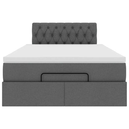 Ottoman bed met matras en LED's 120x200 cm stof donkergrijs