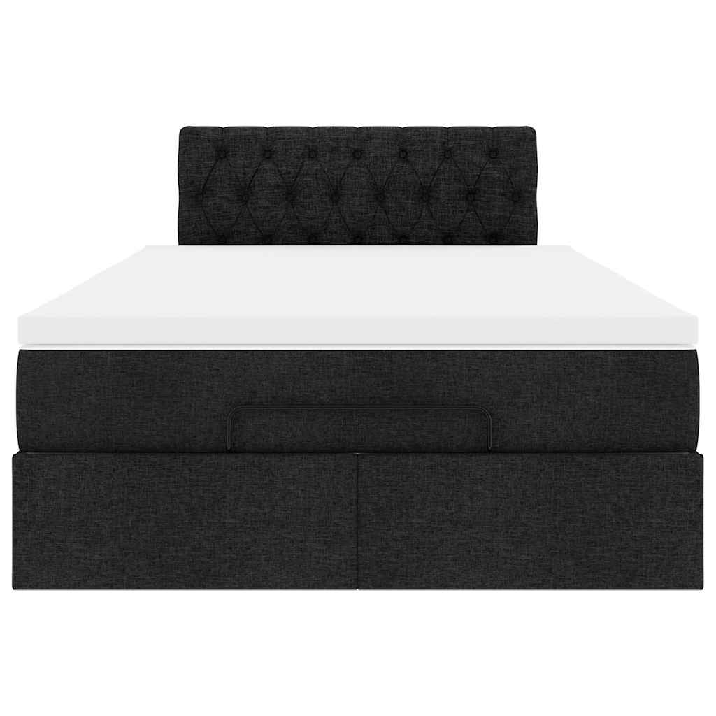 Ottoman bed met matras en LED's 120x200 cm stof zwart