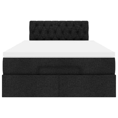 Ottoman bed met matras en LED's 120x200 cm stof zwart