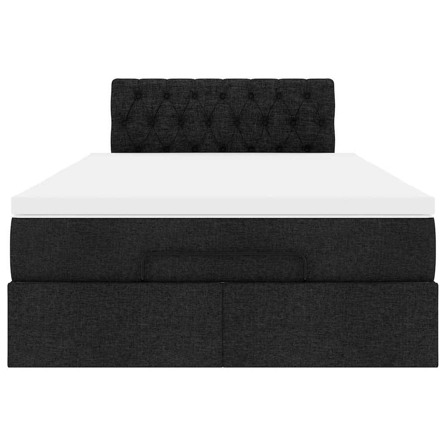 Ottoman bed met matras en LED's 120x200 cm stof zwart