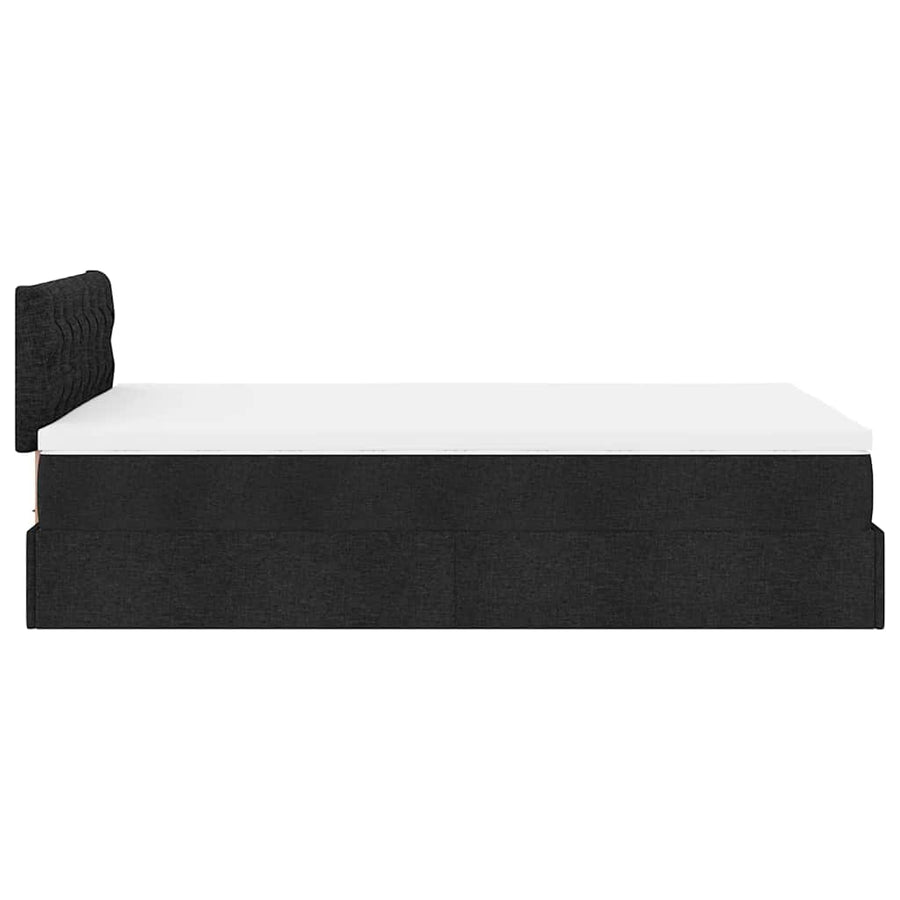 Ottoman bed met matras en LED's 120x200 cm stof zwart