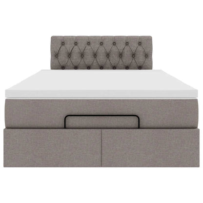 Ottoman bed met matras en LED's 120x200cm stof taupe