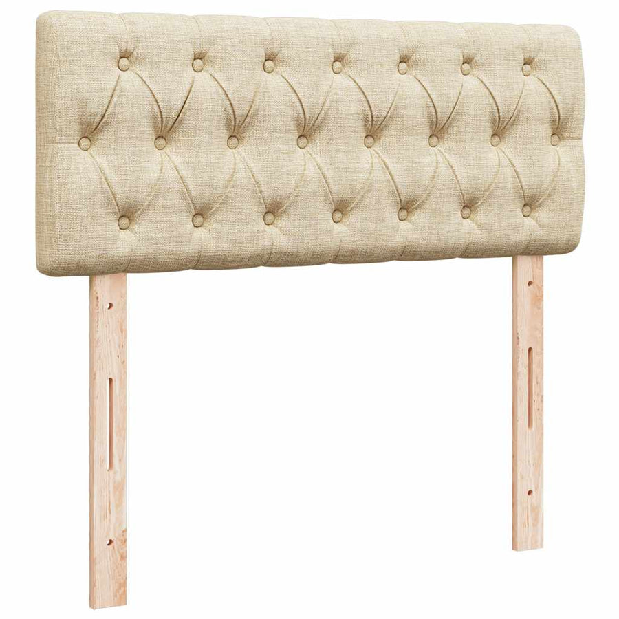 Ottoman bed met matras en LED's 120x200cm stof crèmekleurig