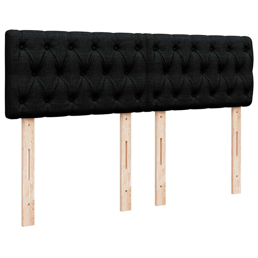 Bed poef met matras en LED's stof 140x190 cm zwart