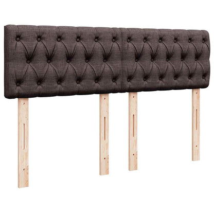 Bed poef met matras en LED's 140x190 cm stof donkerbruin