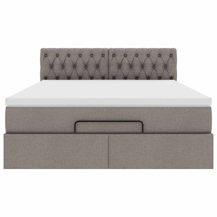 Bed Poef Met Matras En Led's Stof 140 x 190 cm Taupe