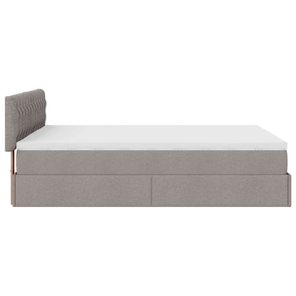 Bed Poef Met Matras En Led's Stof 140 x 190 cm Taupe