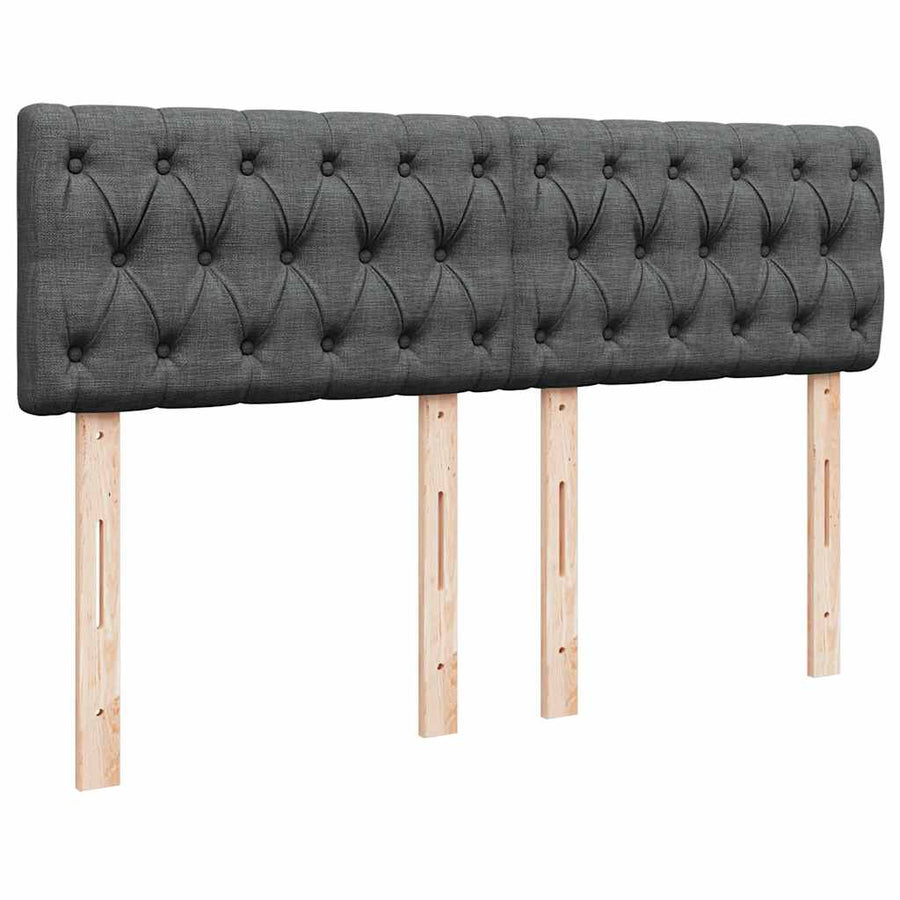Ottoman bed met matras en LED's 140x200 cm stof donkergrijs