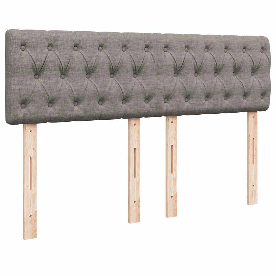Ottoman bed met matras en LED's 140x200 cm stof taupe