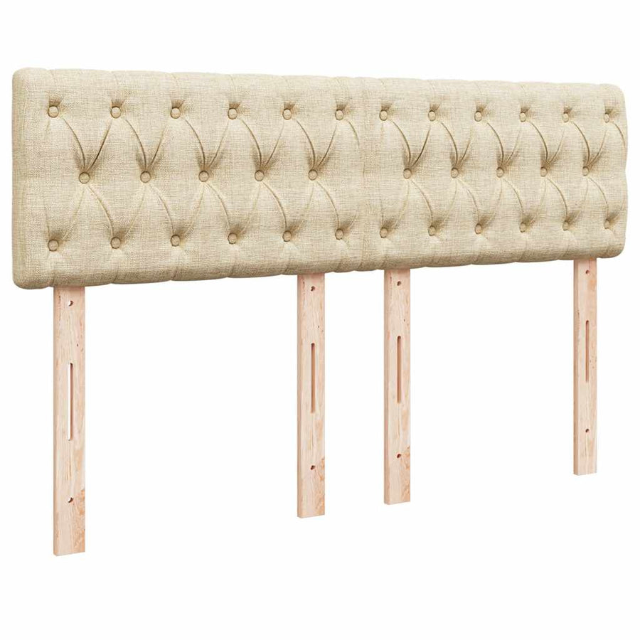 Ottoman bed met matras en LED's 140x200 cm stof crèmekleurig