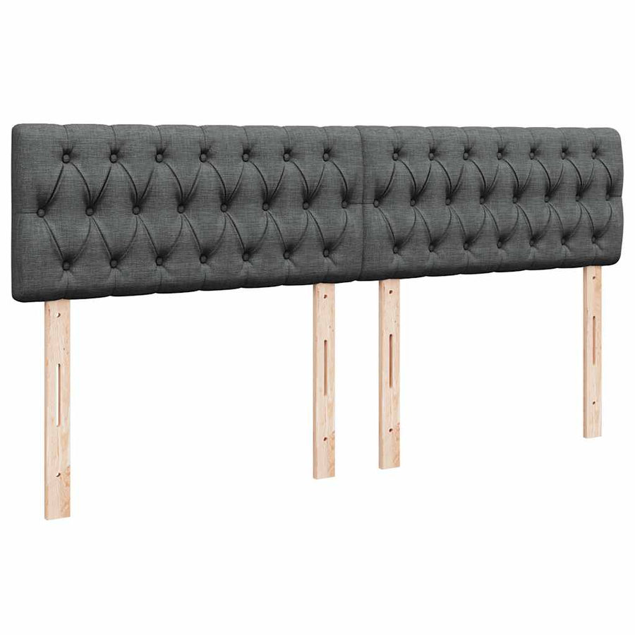 Ottoman bed met matras en LED's 160x200cm stof donkergrijs