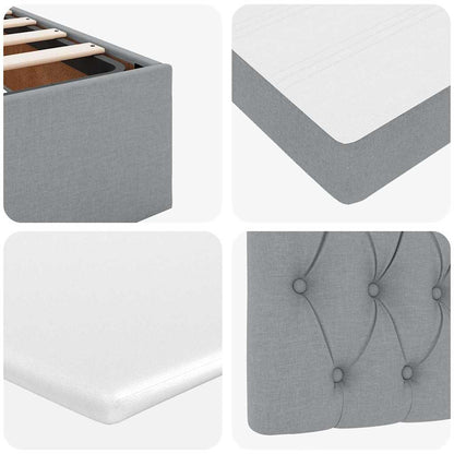 Ottoman bed met matras en LED's 180x200cm stof lichtgrijs