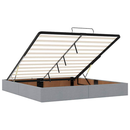 Ottoman bed met matras en LED's 180x200cm stof lichtgrijs