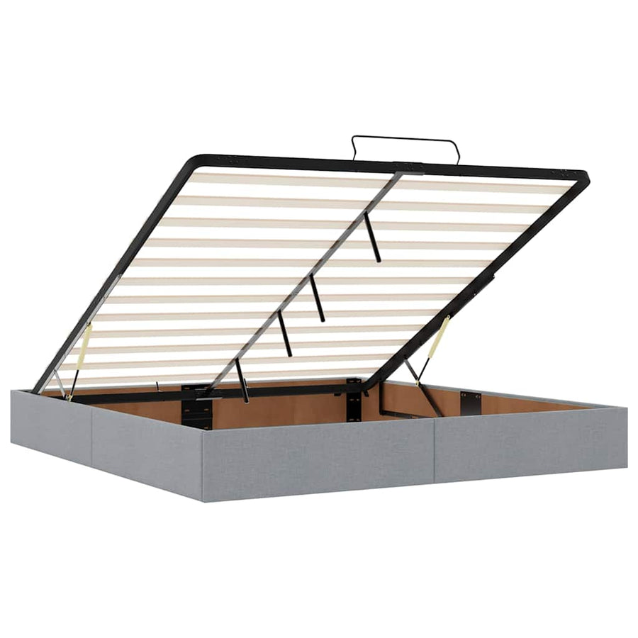 Ottoman bed met matras en LED's 180x200cm stof lichtgrijs