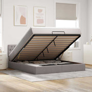 Bed 180x200 cm stof taupe met matras en LED