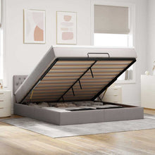 Bed poef met matras en LED's 180x200 cm stof taupe