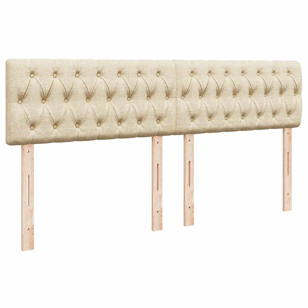 Ottoman bed met matras en LED's 180x200cm stof crèmekleurig