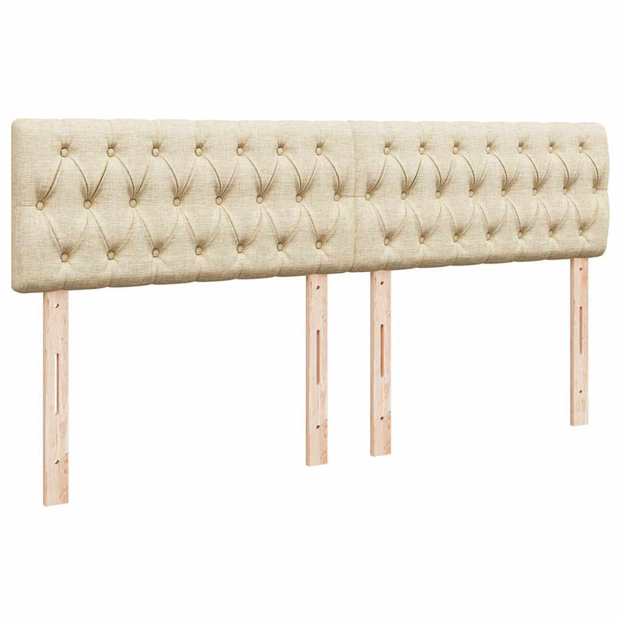 Ottoman bed met matras en LED's 180x200cm stof crèmekleurig