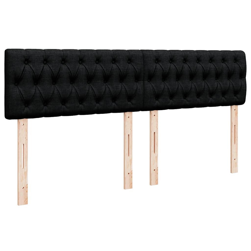 Ottoman bed met matrassen en LED's 200x200cm stof zwart