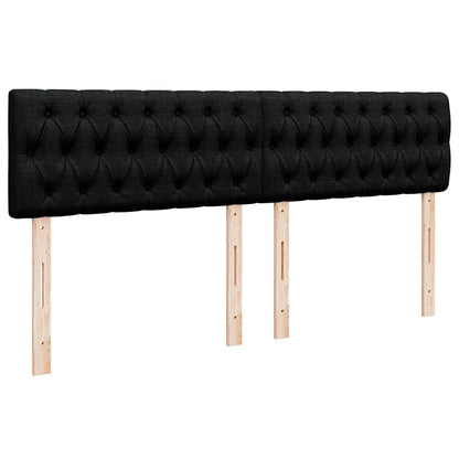 Ottoman bed met matrassen en LED's 200x200cm stof zwart