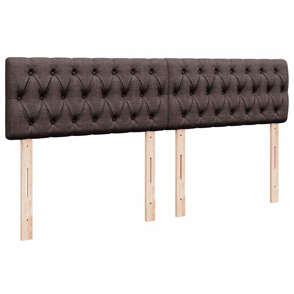Ottoman bed met matrassen en LED's 200x200cm stof donkerbruin