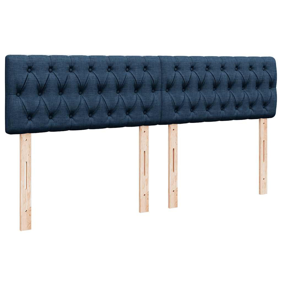Ottoman bed met matrassen en LED's 200x200cm stof blauw