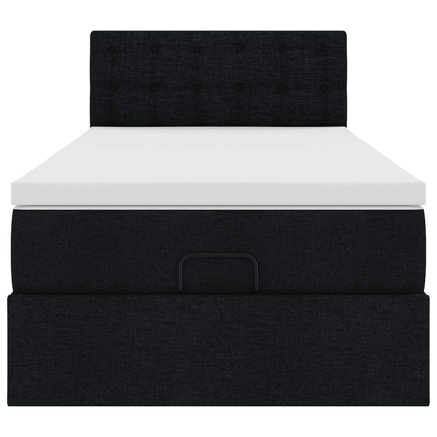 Ottoman bed met matras en LED's 80x200cm stof zwart