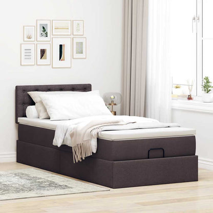 Ottoman bed met matras en LED's 80x200cm stof donkerbruin