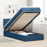 Ottomaans bed met matras 80x200cm blauw