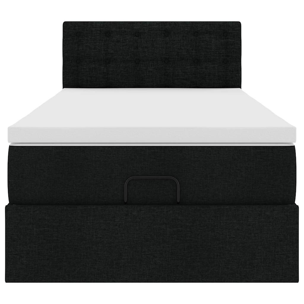 Ottoman bed met matras en LED's 90x190cm stof zwart