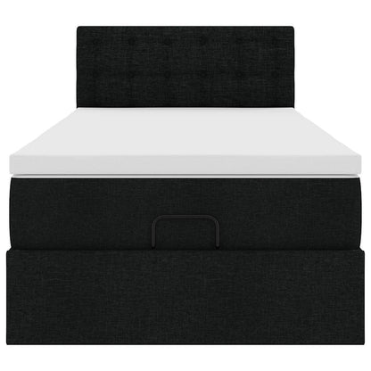 Ottoman bed met matras en LED's 90x190cm stof zwart