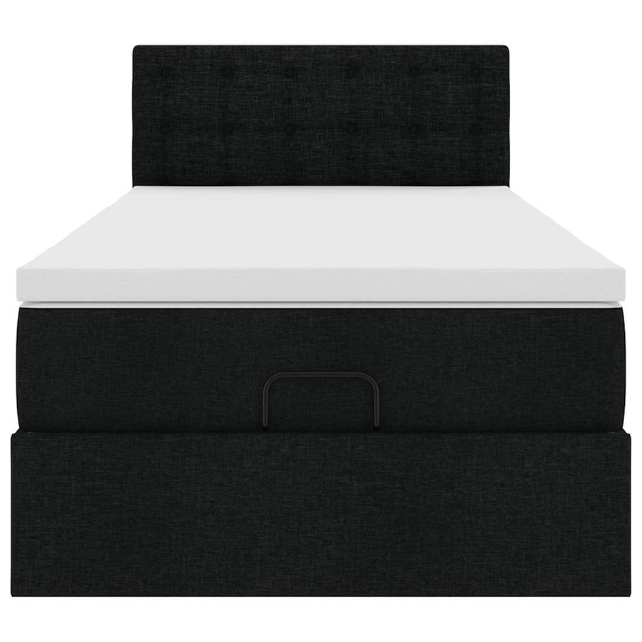 Ottoman bed met matras en LED's 90x190cm stof zwart