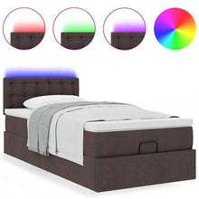 Ottoman bed met matras en LED's 90x190cm stof donkerbruin