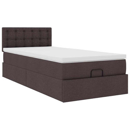 Ottoman bed met matras en LED's 90x190cm stof donkerbruin