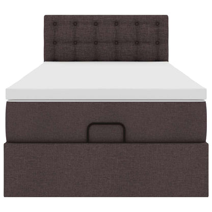 Ottoman bed met matras en LED's 90x190cm stof donkerbruin