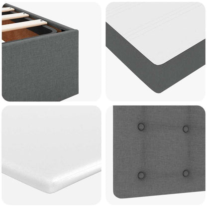 Ottoman bed met matras en LED's 90x200 cm stof donkergrijs